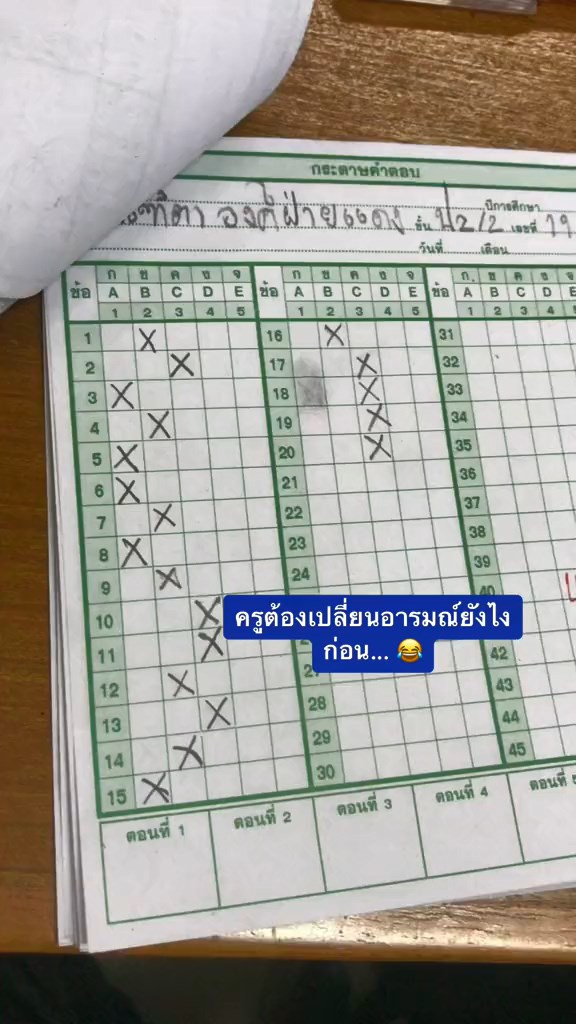 ตอบผิดทุกข้อ